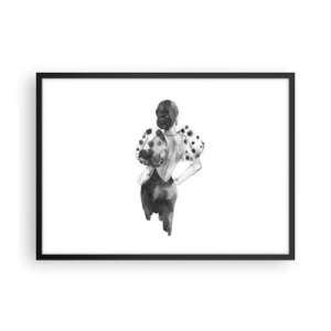 Poster in cornice nera - Illustrazione minimalista ad acquerello di una donna - 70x50cm - è passata accanto - Decorazione murale moderna per soggiorno e camera da letto ARTTOR