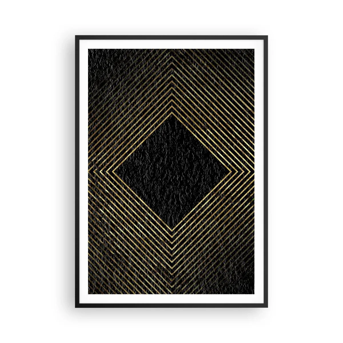 Poster in cornice nera - Geometria in stile glamour - 70x100 cm