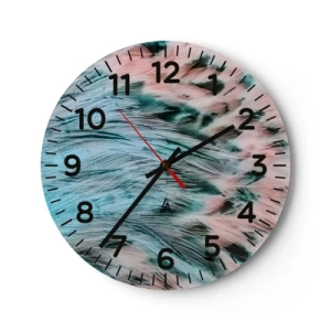 Orologio da parete - Orologio in Vetro - Piumino rosa zaffiro - 30x30 cm