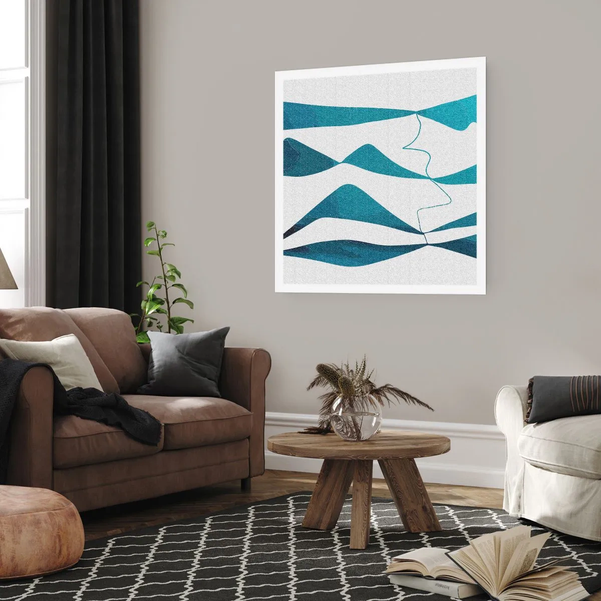 Poster - Astrazione: legame turchese - 30x30 cm