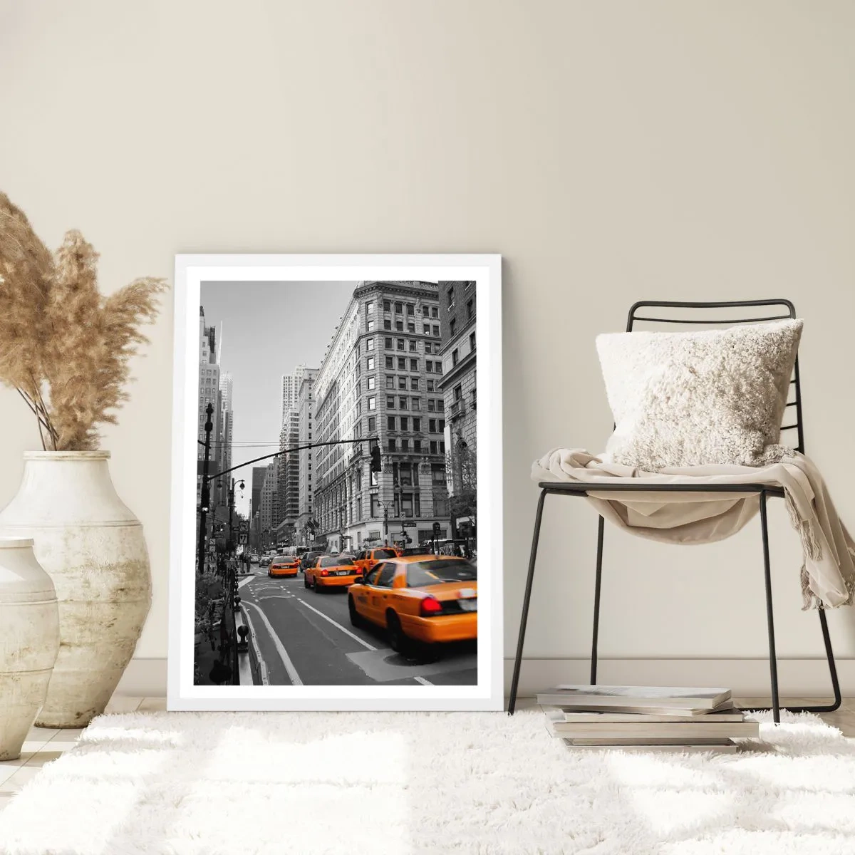 Poster in cornice bianca - Il sole della grande città - 70x100 cm