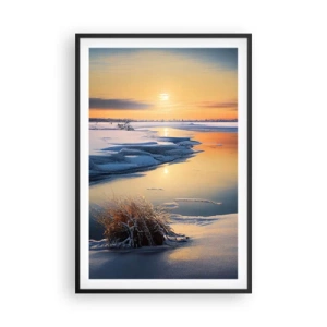 Poster in cornice nera - Tramonto invernale - 61x91 cm