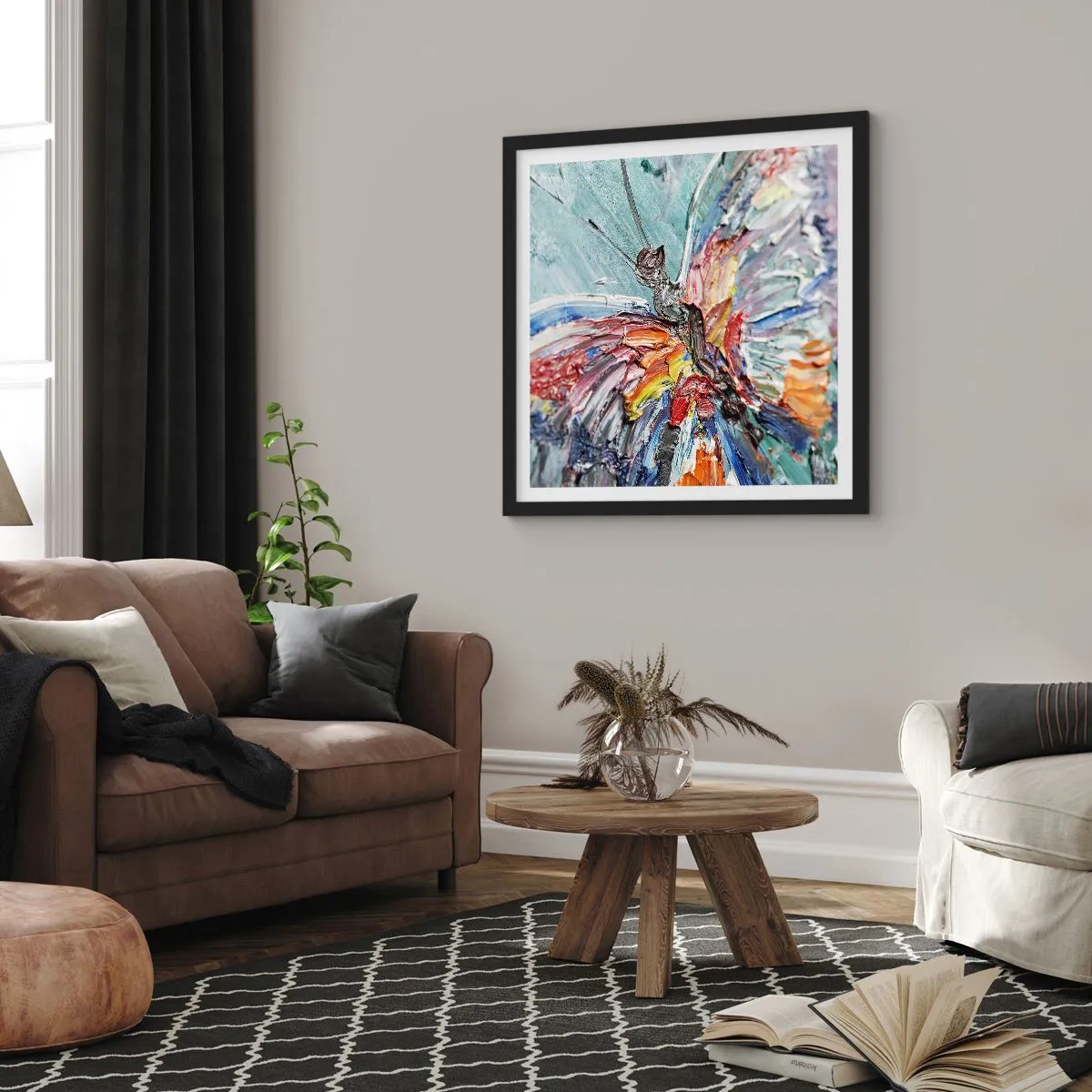 Poster in cornice nera - Dipinto dalla natura - 40x40 cm