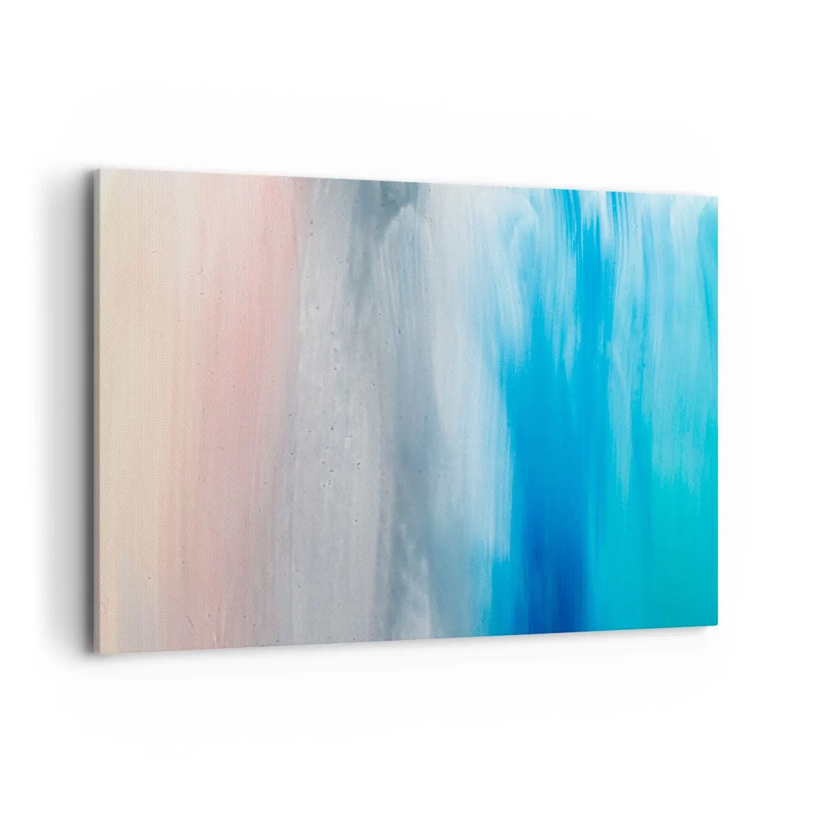 Quadro su tela - Stampe su Tela - Pennellate astratte nei toni del blu e del rosa - 120x80cm - Gli elementi: l'aria - Decorazione murale moderna per soggiorno e camera da letto ARTTOR