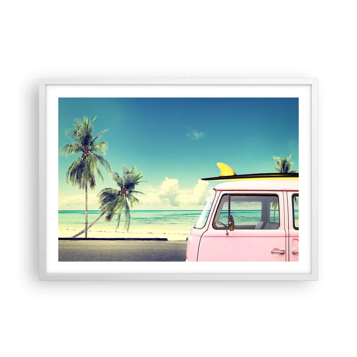 Poster in cornice bianca - Tempo di vacanze - 70x50 cm