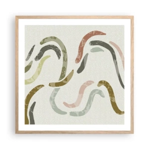 Poster in cornice rovere chiaro - La danza gioiosa dell'astrazione - 60x60 cm