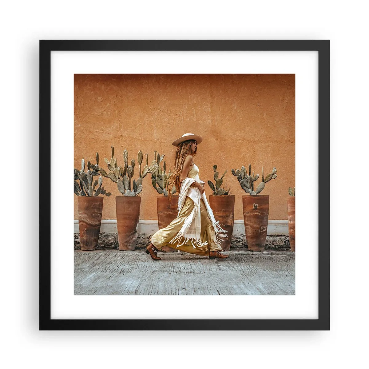 Poster in cornice nera - In stile hippy - 40x40 cm