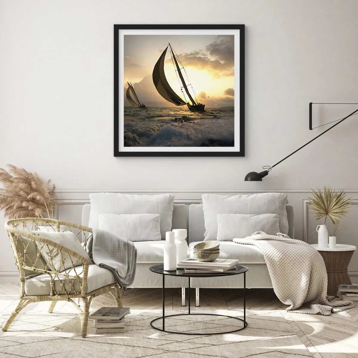 Poster in cornice nera - Con il vento e controvento - 60x60 cm