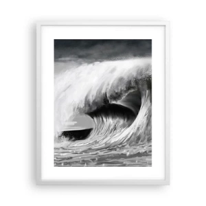 Poster in cornice bianca - La furia dell'oceano - 40x50 cm