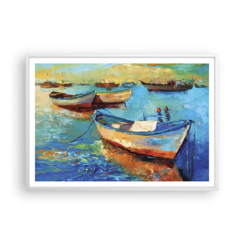 Poster in cornice bianca - Nella baia del sud - 100x70 cm