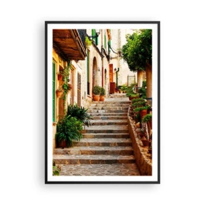 Poster in cornice nera - Il fascino delle vacanze spagnole - 70x100 cm