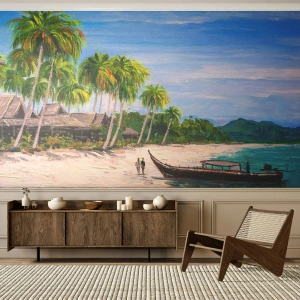 Fotomurale su misura Standard Eco - Sogno esotico - Spiaggia, Esotismo, palme
