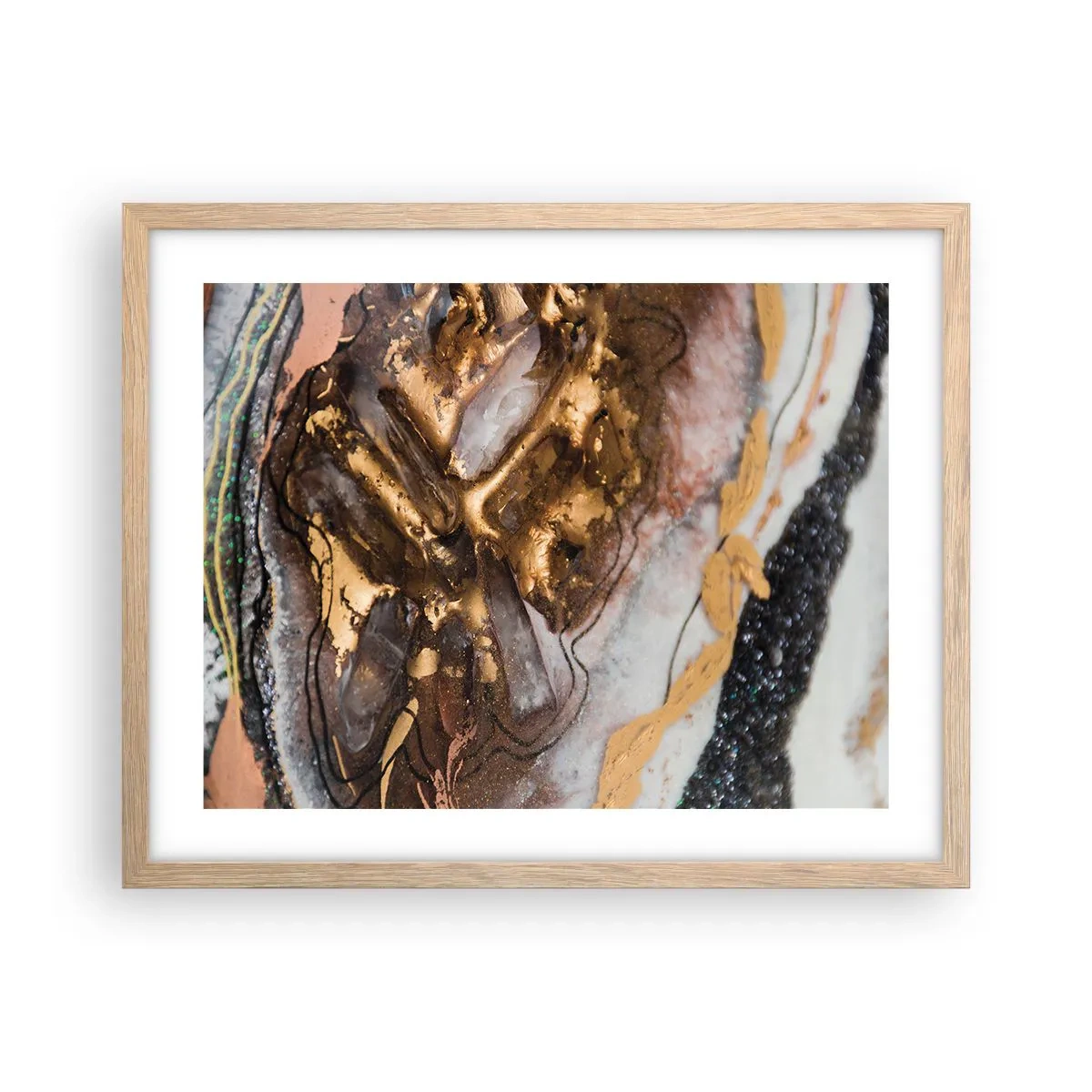 Poster in cornice rovere chiaro - L'elemento della terra - 50x40 cm