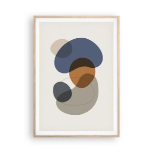 Poster in cornice rovere chiaro - Gocce di colore - 70x100 cm