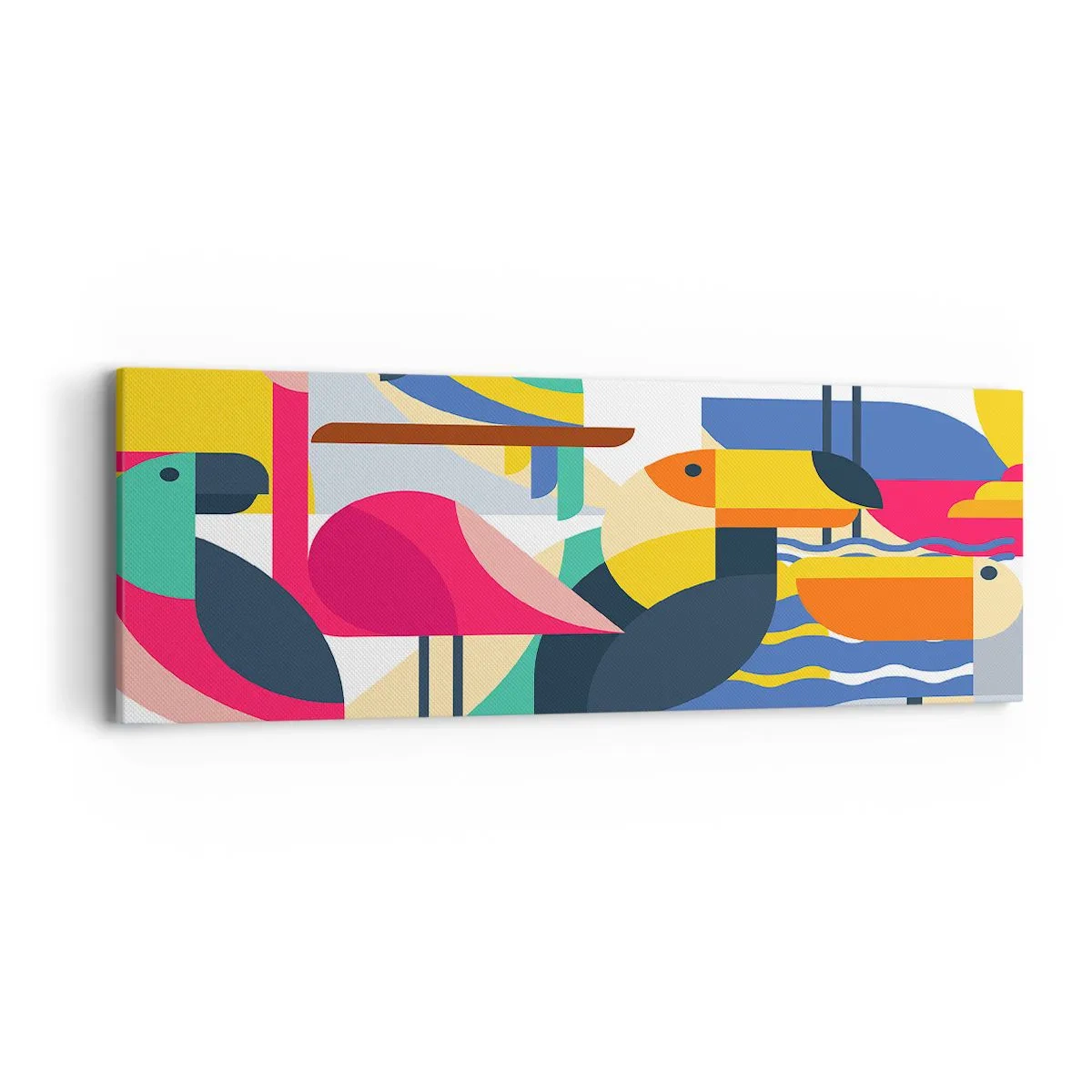 Quadro su tela - Stampe su Tela - La festa degli uccelli - 90x30 cm