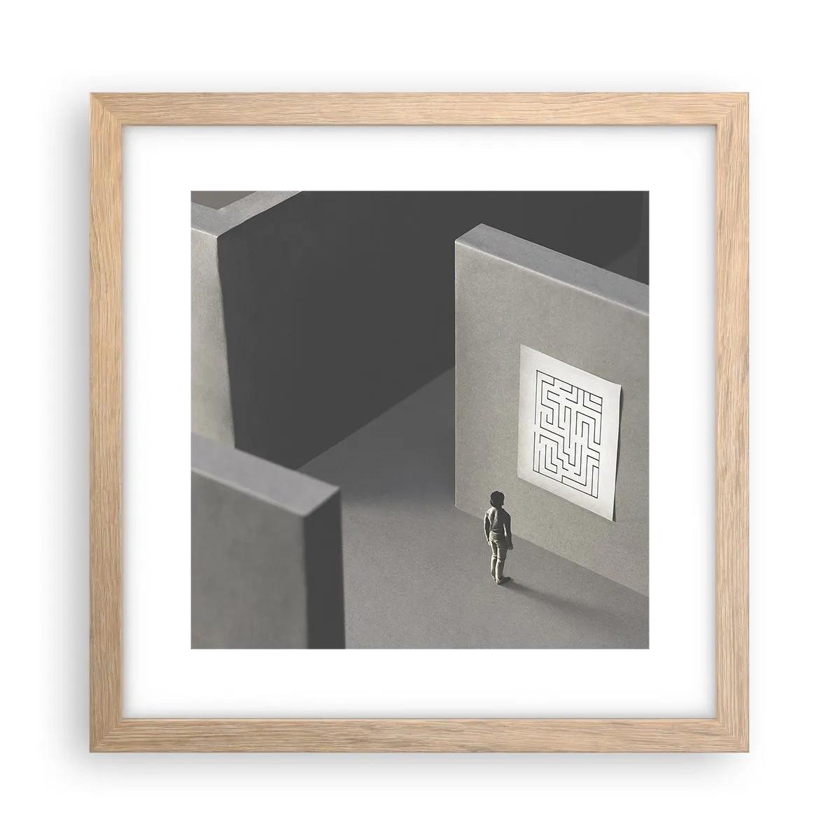 Poster in cornice rovere chiaro - Ma dove mi trovo? - 30x30 cm