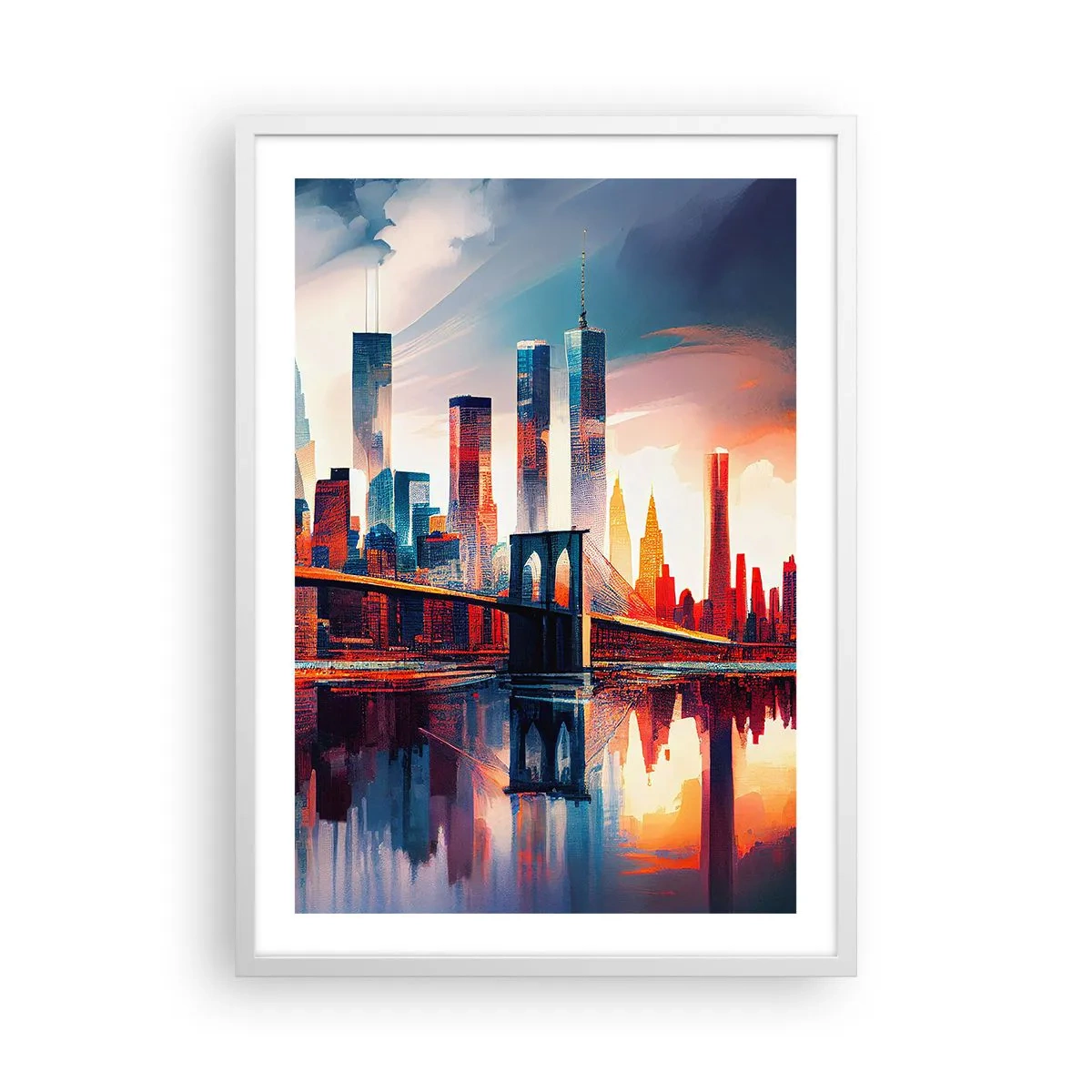 Poster in cornice bianca - Una New York spettacolare - 50x70 cm