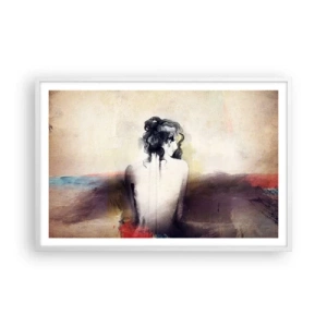 Poster in cornice bianca - Linee miti, forme ovali - 91x61 cm