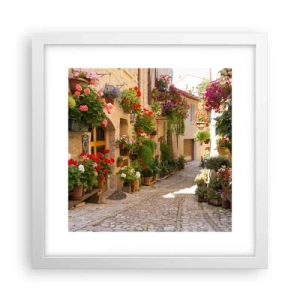 Poster in cornice bianca - Un'esplosione di fiori - 30x30 cm