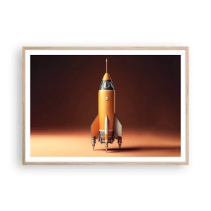 Poster in cornice rovere chiaro - Si inizia dai sogni - 100x70 cm