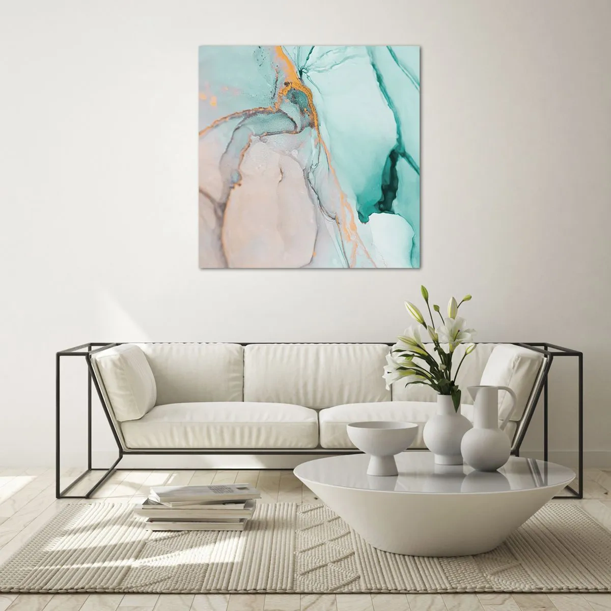 Quadro su vetro - Danza di forme e colori - 50x50 cm