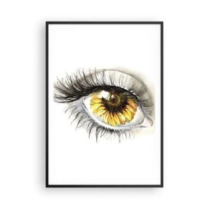 Poster in cornice nera - Uno sguardo caldo come l'estate - 70x100 cm