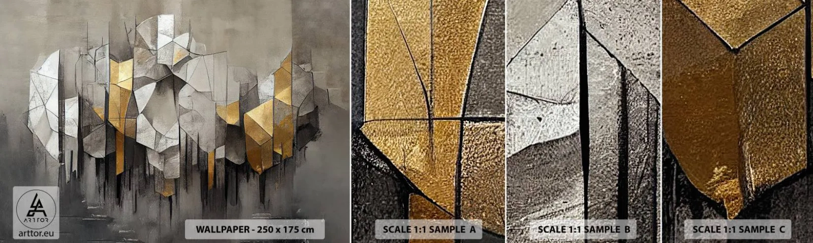 Campione di Fotomurale Adesivo Deluxe Sticker - Composizione di ghiaccio e luce - Astrazione, Pezzo, Art Deco - 100x30 cm