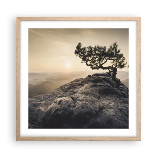 Poster in cornice rovere chiaro - La vita vince sempre - 50x50 cm