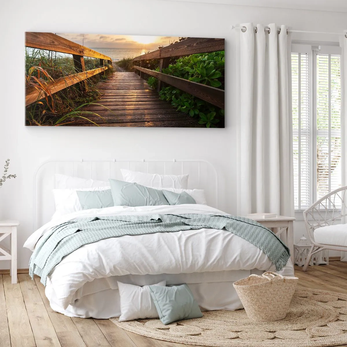Quadro su tela - Stampe su Tela - Dritto verso la riva - 100x40 cm