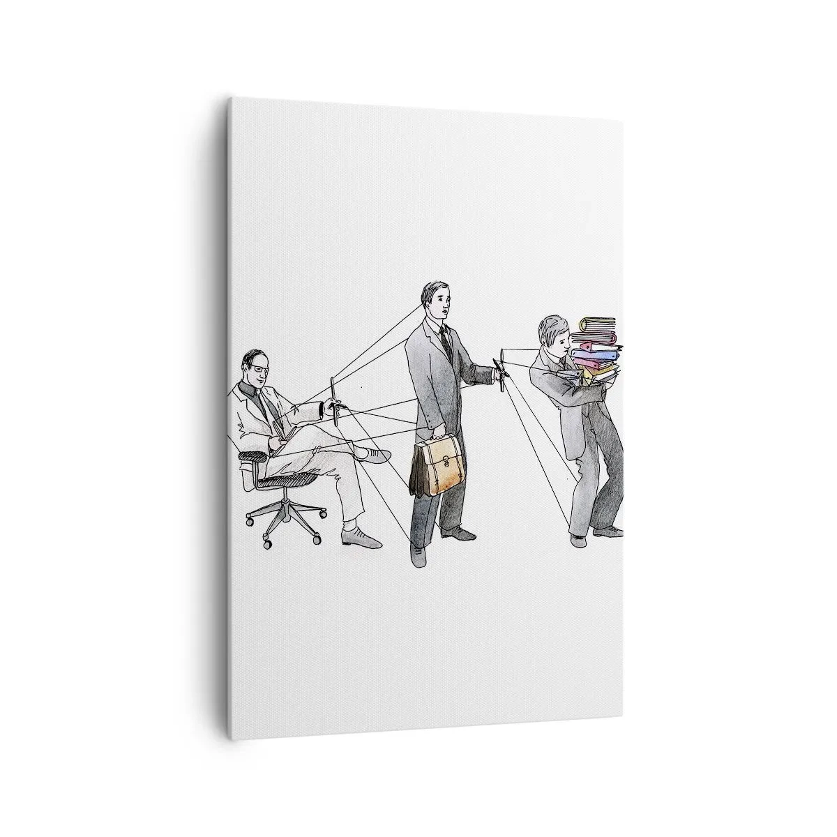 Quadro su tela - Stampe su Tela - Un'illustrazione che mostra persone controllate come marionette. - 70x100cm - Ognuno ha il suo padrone - Decorazione murale moderna per soggiorno e camera da letto ARTTOR