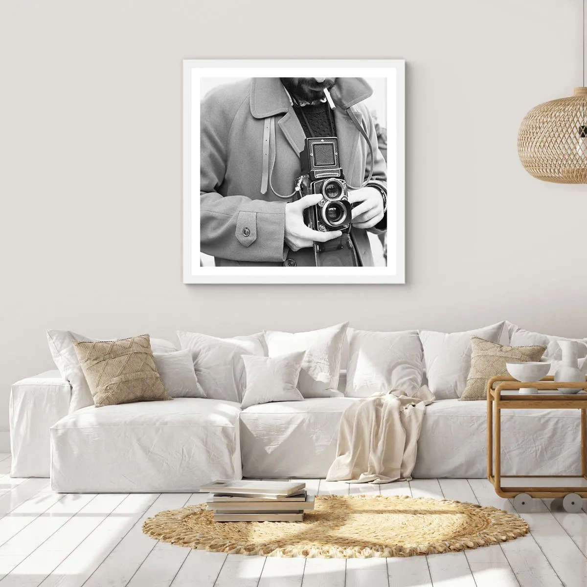 Poster in cornice bianca - In stile retro - 50x50 cm