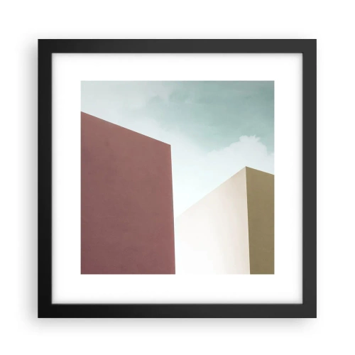 Poster in cornice nera - Geometria di un'estate assolata - 30x30 cm