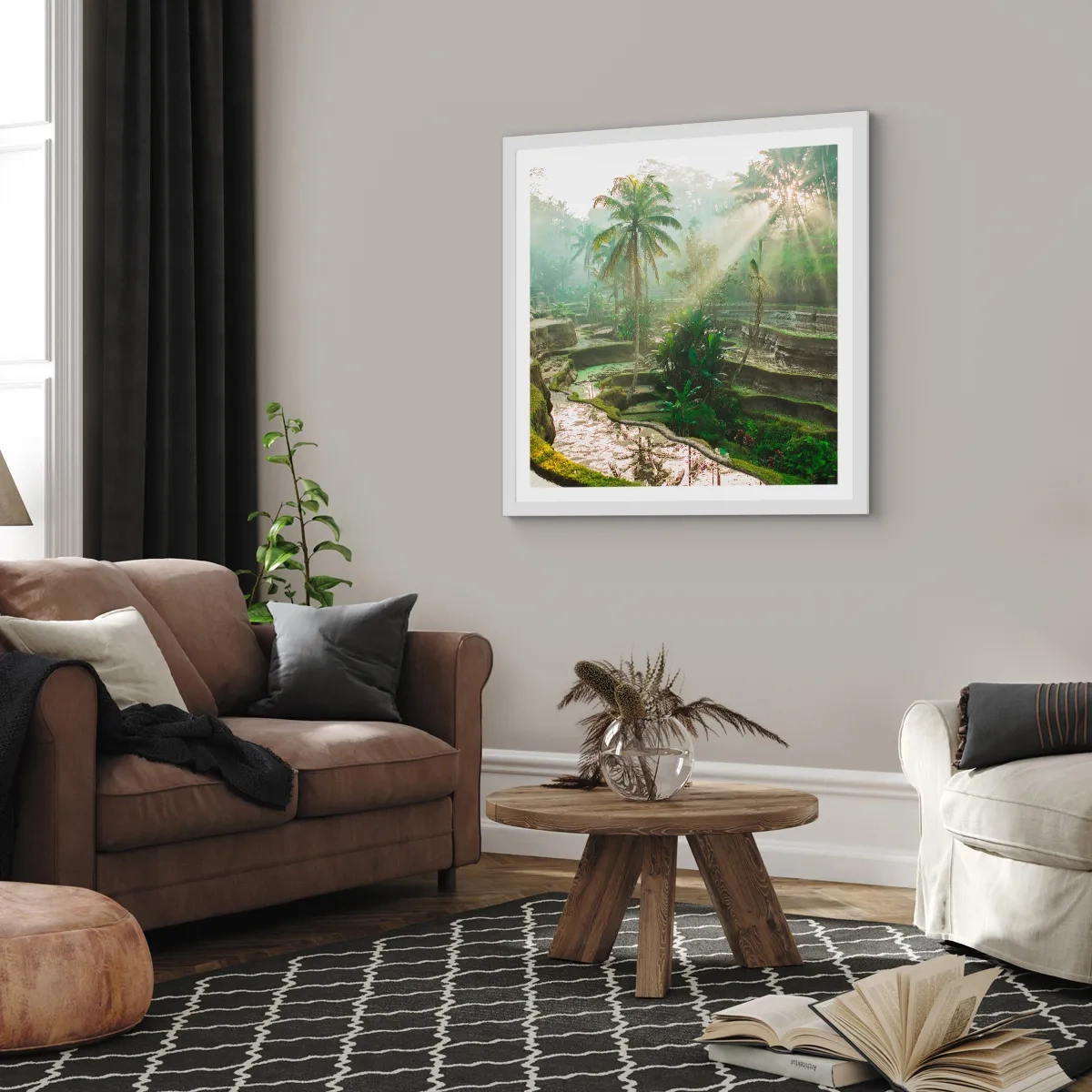 Poster in cornice bianca - Crescere al sole - 40x40 cm