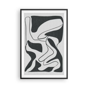 Poster in cornice nera - Gioco astratto nel labirinto - 61x91 cm