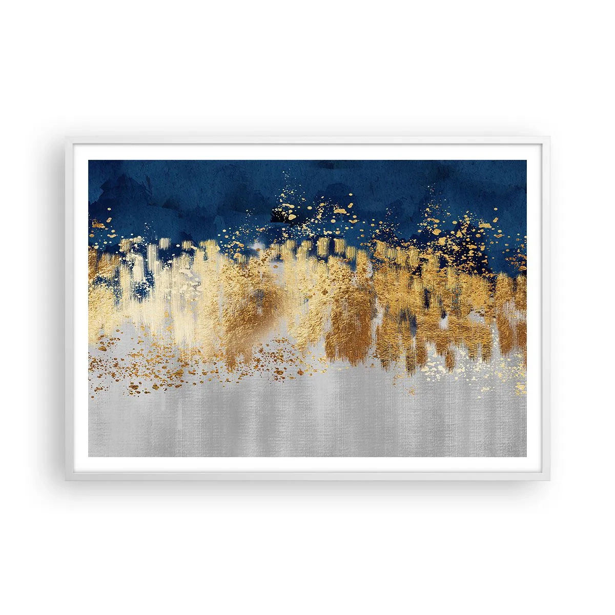 Poster in cornice bianca - Composizione moderna con bagliore - 100x70 cm