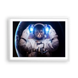 Poster in cornice bianca - Houston, avete un problema - 70x50 cm