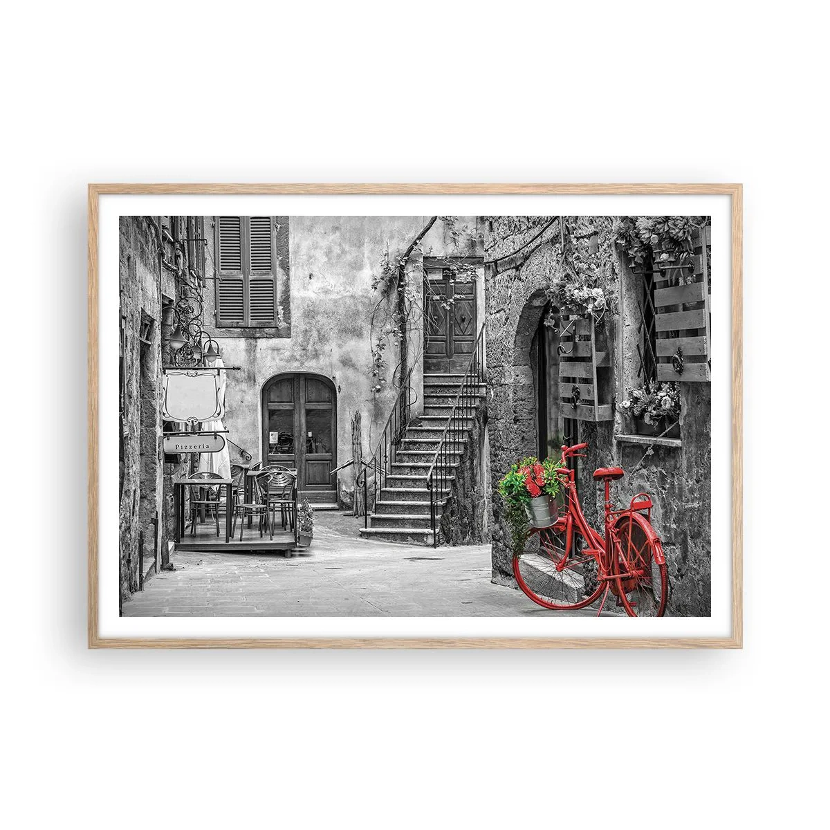 Poster in cornice rovere chiaro - Angolo toscano - 100x70 cm