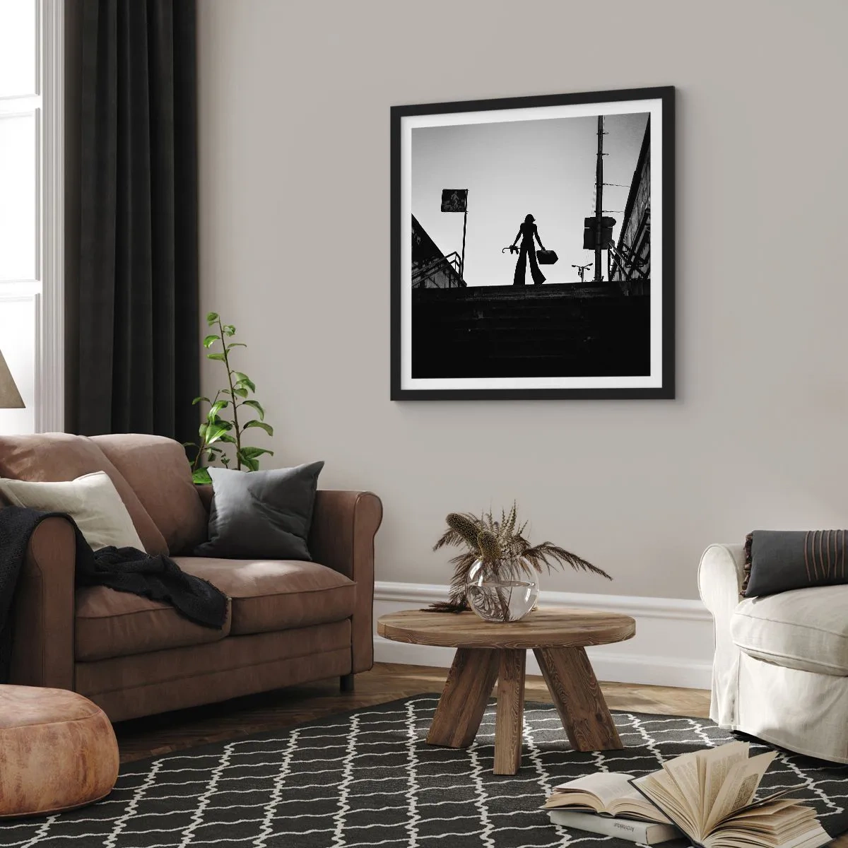 Poster in cornice nera - Gita cittadina - 60x60 cm