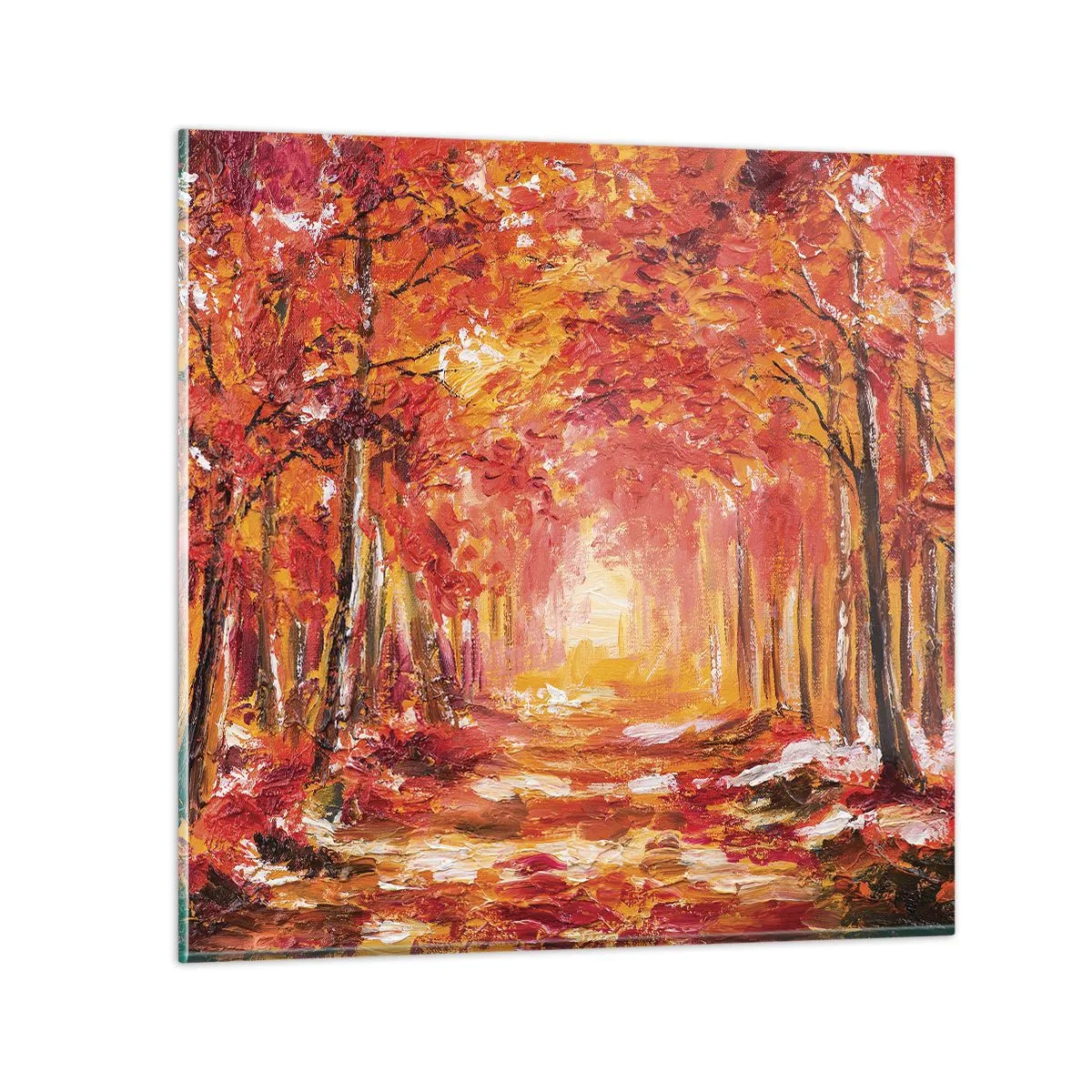 Quadro su vetro - Foresta di rame - 40x40 cm