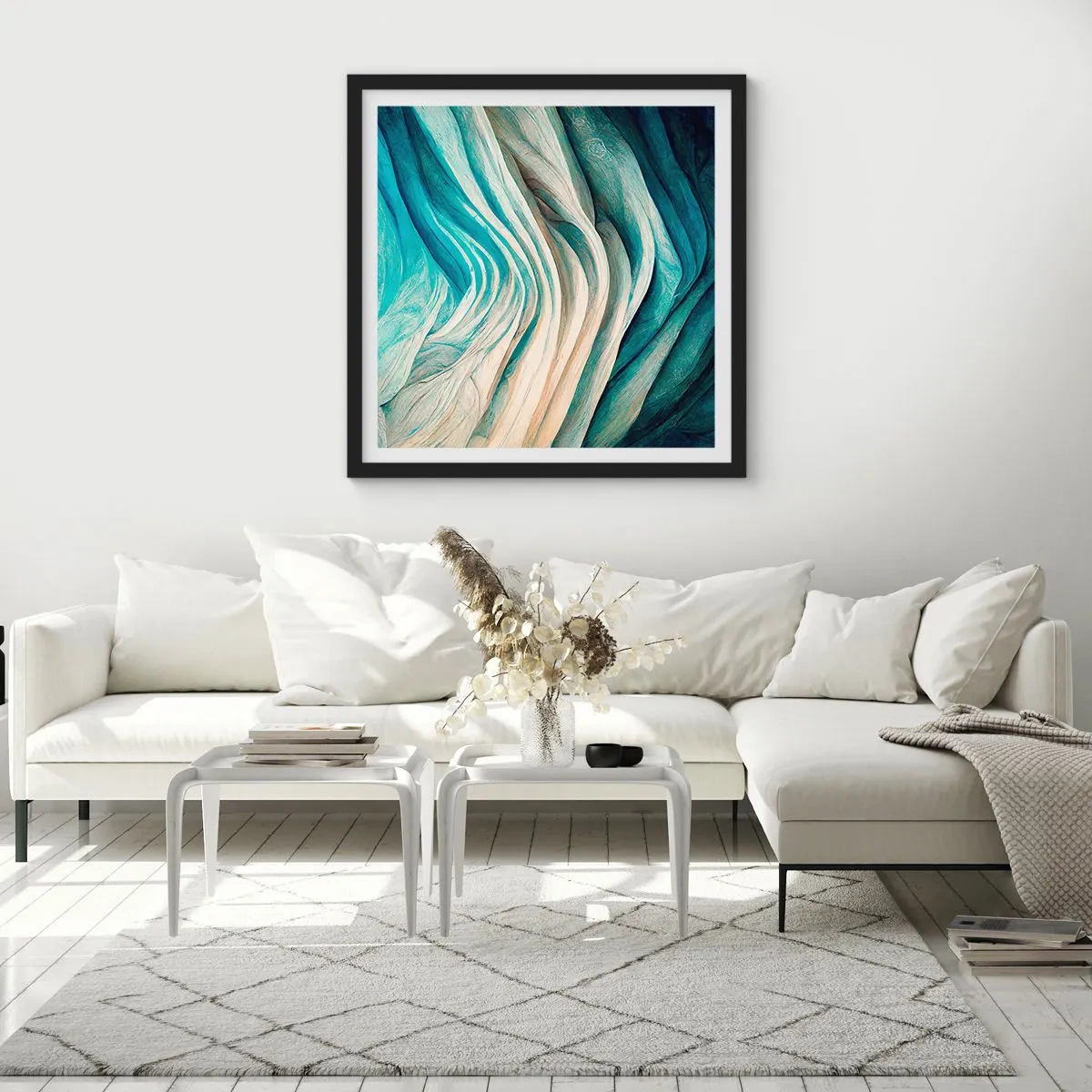 Poster in cornice nera - Blu insaziabile - 30x30 cm