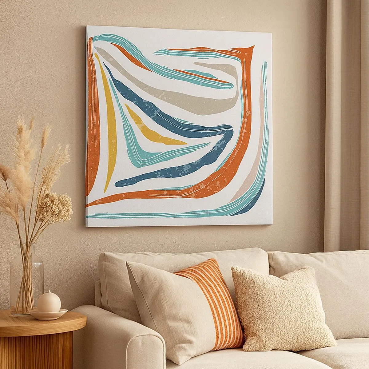 Quadro su tela - Stampe su Tela - Astrazione piacevolmente sorridente - 30x30 cm