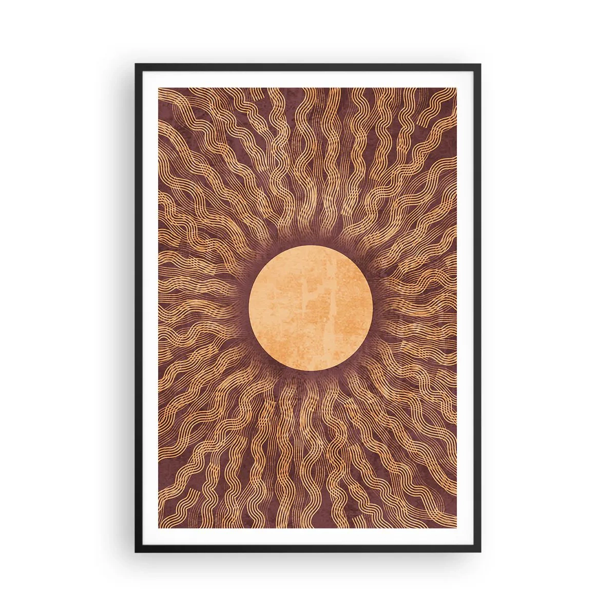Poster in cornice nera - L'icona del sole - 70x100 cm