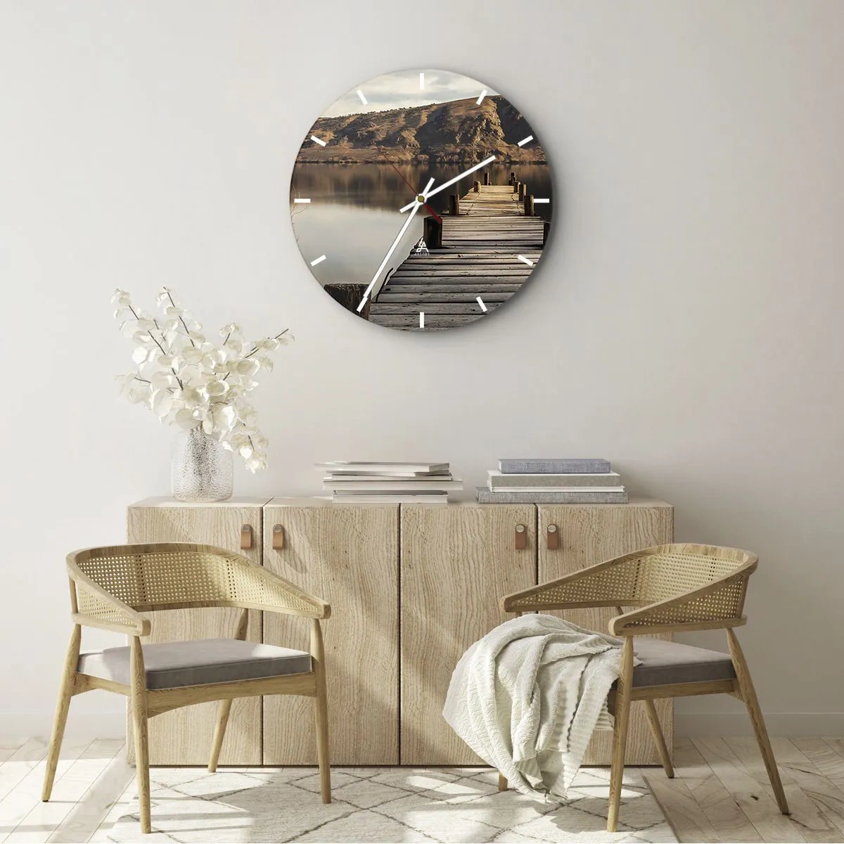 Orologio da parete - Orologio in Vetro - Paesaggio nel silenzio - 30x30 cm