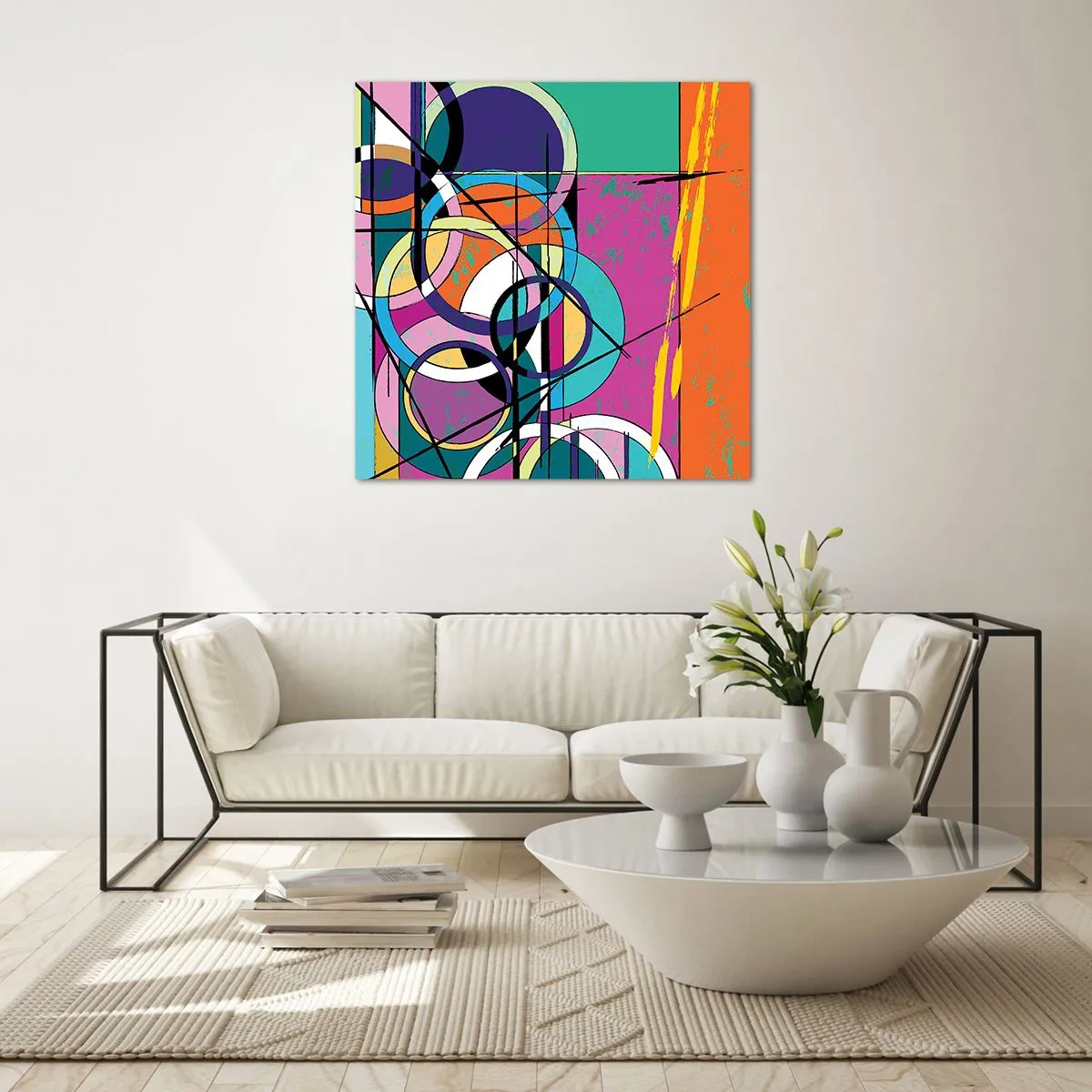 Quadro su vetro - Un cerchio dietro l'altro - 40x40 cm
