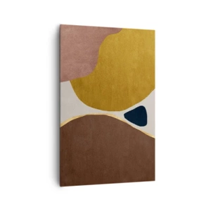 Quadro su tela - Stampe su Tela - Una composizione astratta con forme geometriche dai colori caldi. - 80x120cm - Astrazione: un luogo nello spazio - Decorazione murale moderna per soggiorno e camera da letto ARTTOR