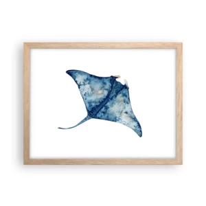 Poster in cornice rovere chiaro - Vita nel blu - 40x30 cm
