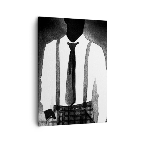 Quadro su tela - Stampe su Tela - Personaggi in stile noir, eleganza in bianco e nero e mistero - 50x70cm - Atmosfera noir - Decorazione murale moderna per soggiorno e camera da letto ARTTOR