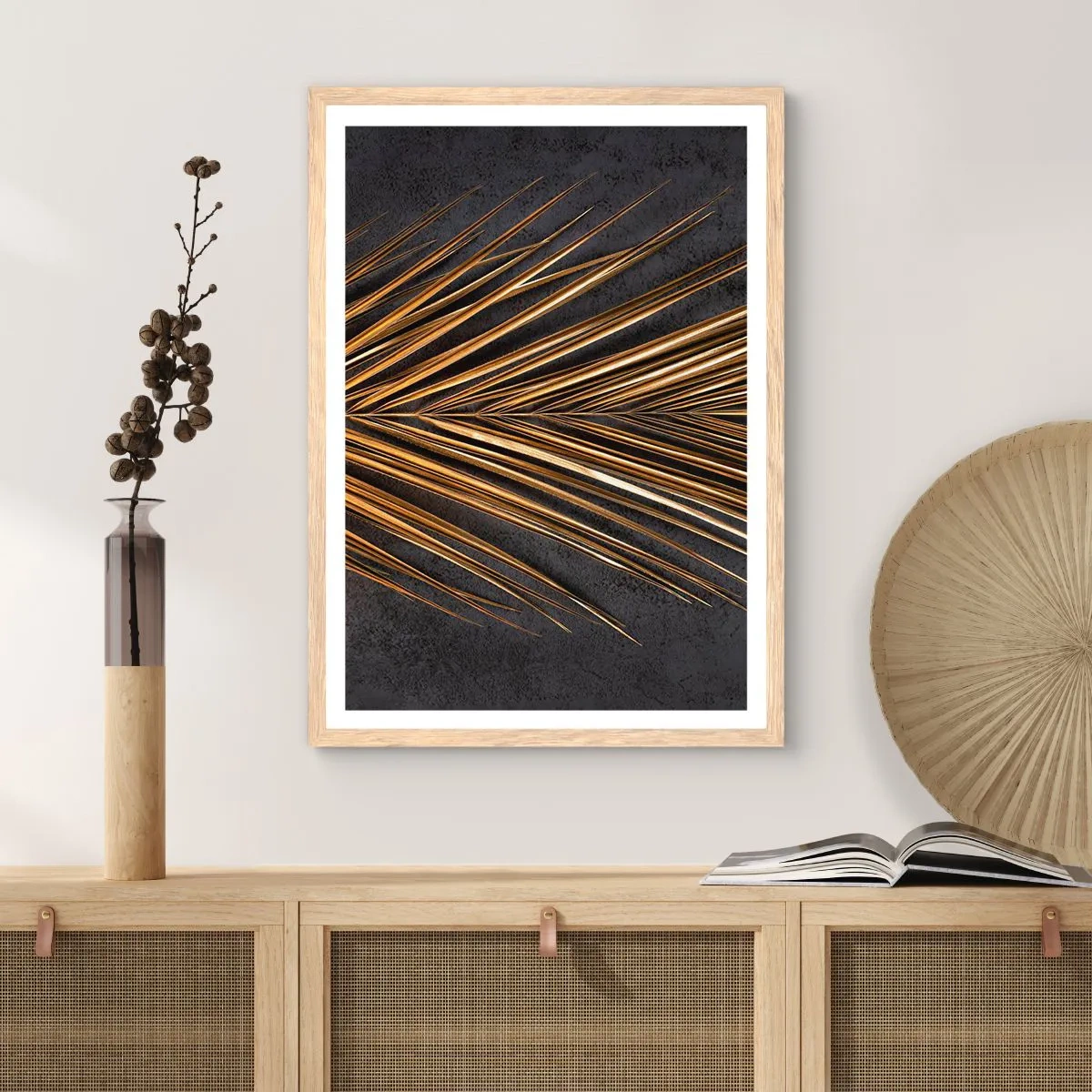 Poster in cornice rovere chiaro - L'oro dei tropici - 70x100 cm