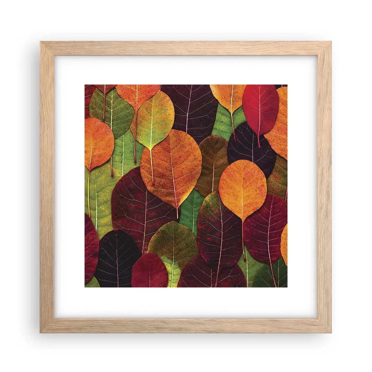 Poster in cornice rovere chiaro - Mosaico autunnale - 30x30 cm