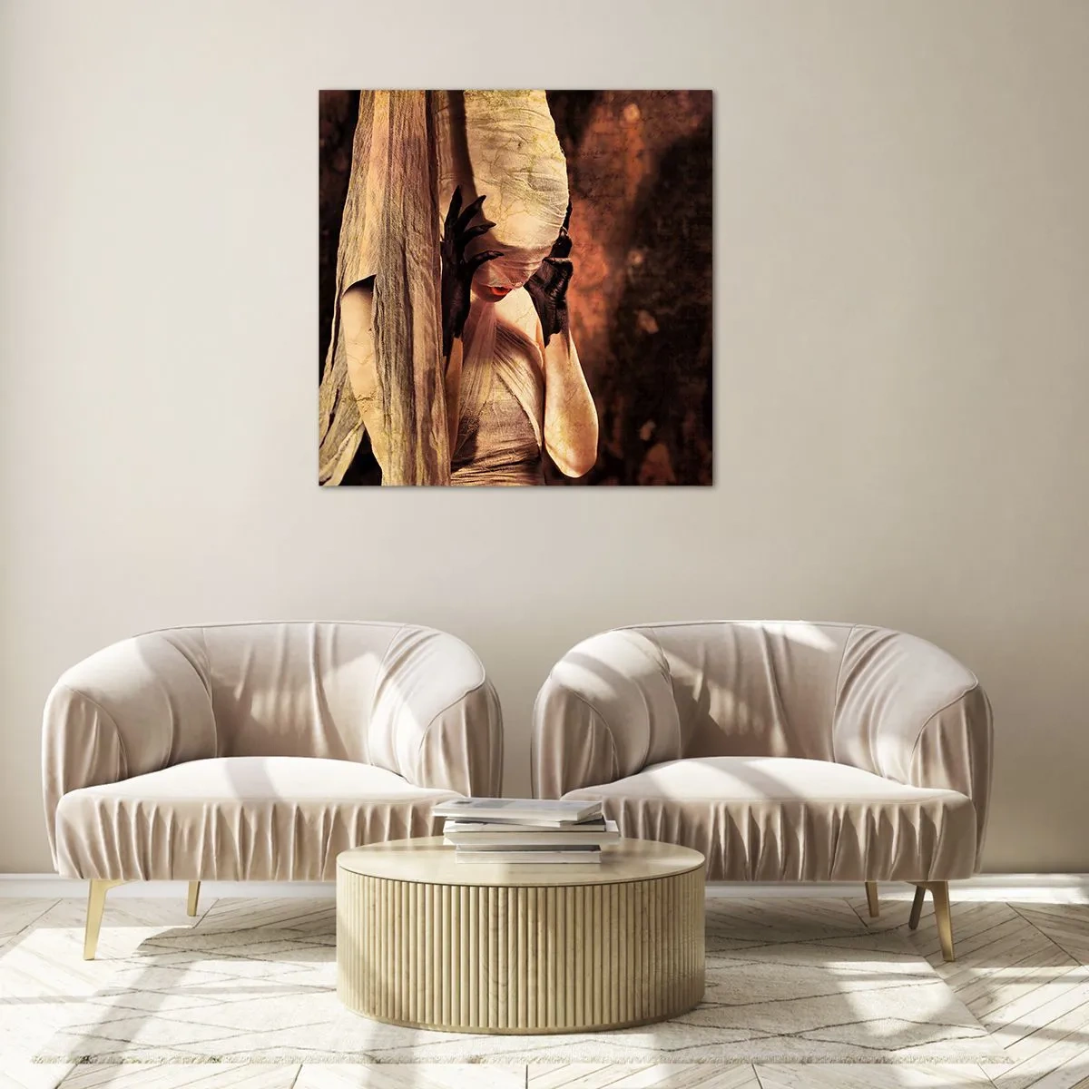 Quadro su vetro - Tra il bene e il male - 70x70 cm